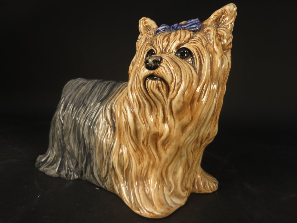 Signed Porcelain Painted Dog Figure (1 of 10)