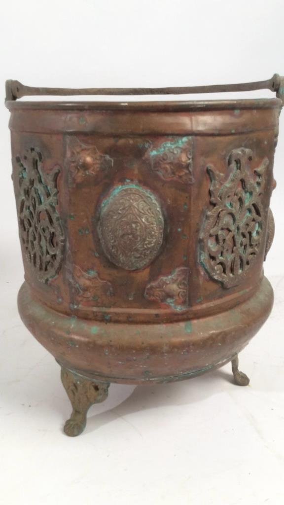 Antique Iron Footed Copper Pot (1 of 9)