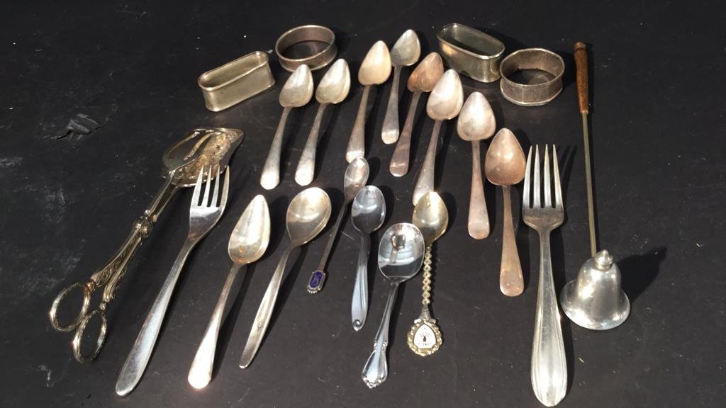 Group lot silver plate one sterling silver (1 of 7)