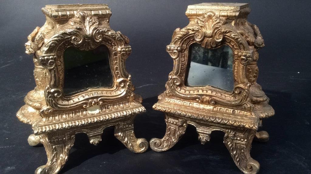 Pair Vintage Ormolu Asian Tea Lights (1 of 9)