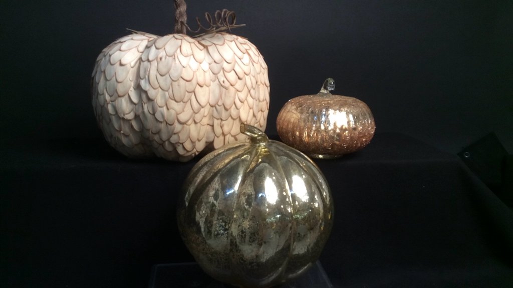 3 Mercury Glass and Wood Pumpkin Forms (1 of 8)
