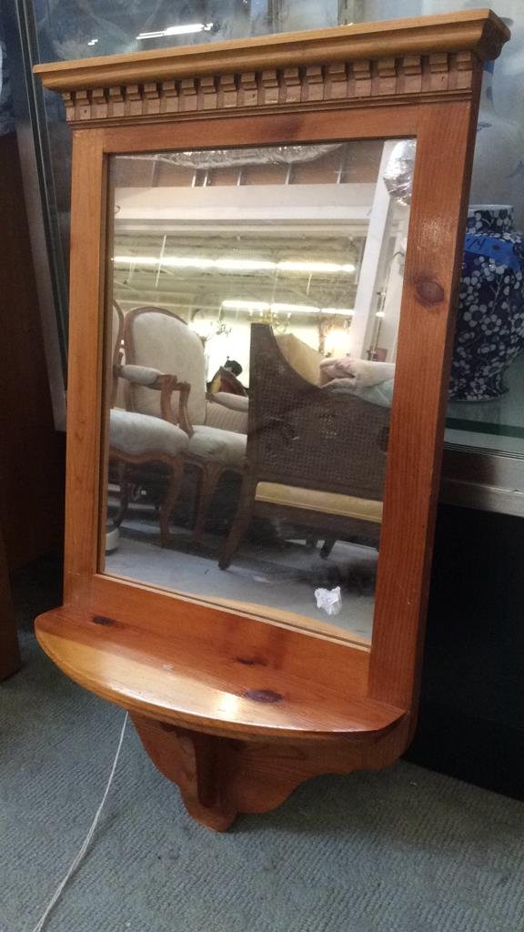 Pine mirror with Display Shelf (1 of 5)