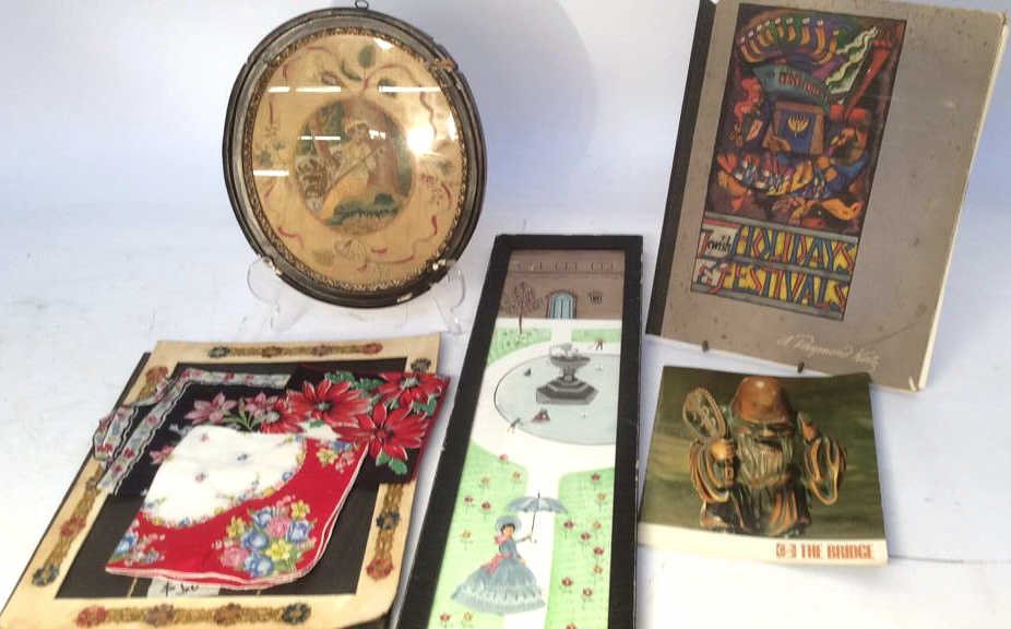 Vintage Painted Tiles Embroidery Hankies Frame (1 of 10)