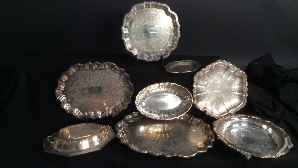 Group Lot Silver Plate Trays and More (1 of 8)
