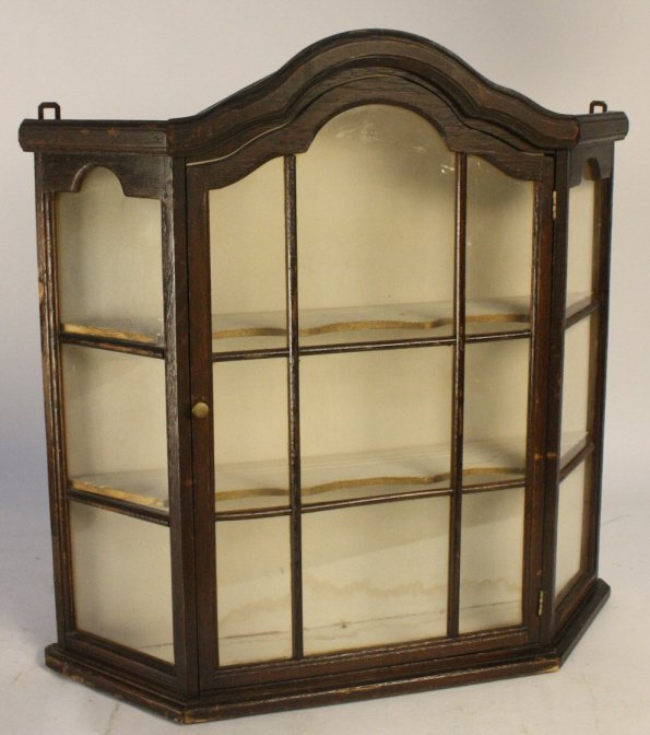 Antique Wood and Glass Hanging Cabinet (1 of 7)