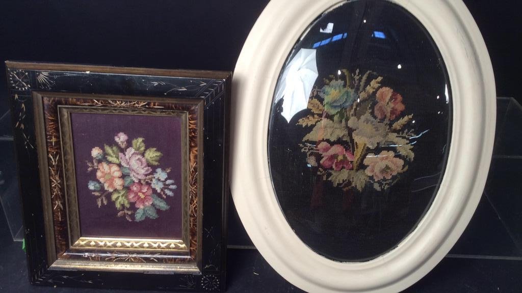 Two Framed Floral Needle Points (1 of 10)