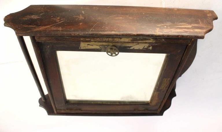 Antique Mirrored Cabinet and Towel Bar Labeled (1 of 7)