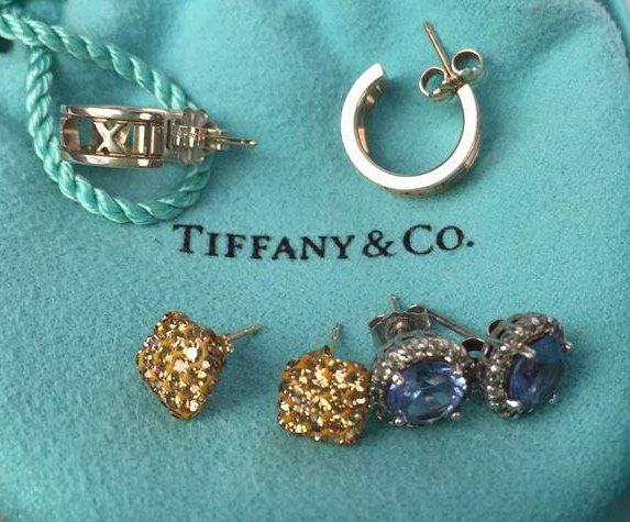 Blue, Amber, and Tiffany & Co. Earrings (1 of 6)