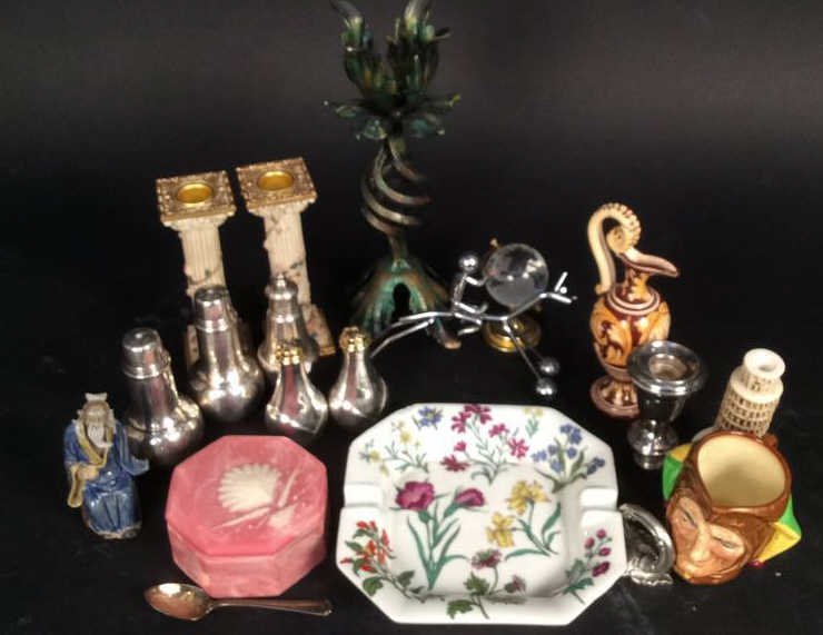 Group Lot Silver Plate Pottery, Metal Desk Items (1 of 10)