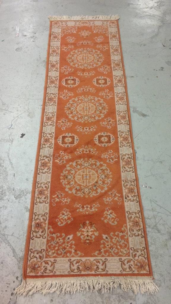 Vintage Virgin Wool Orange Runner (1 of 8)