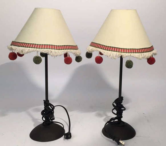 Pair Pottery Barn Candlestick Table Lamps