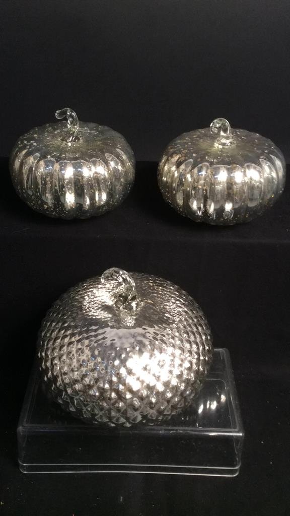 3 Mercury Glass Pumpkin Forms (1 of 7)