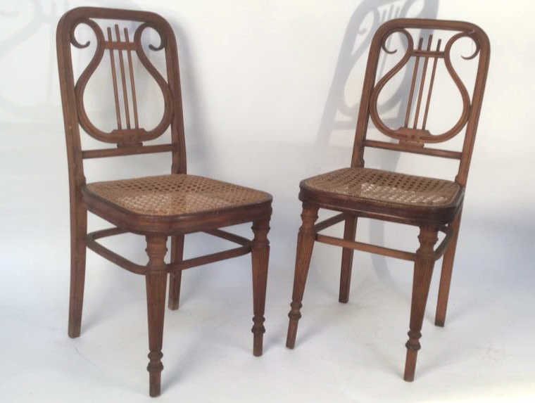 Pair of Harp Back Wooden Chairs (1 of 10)