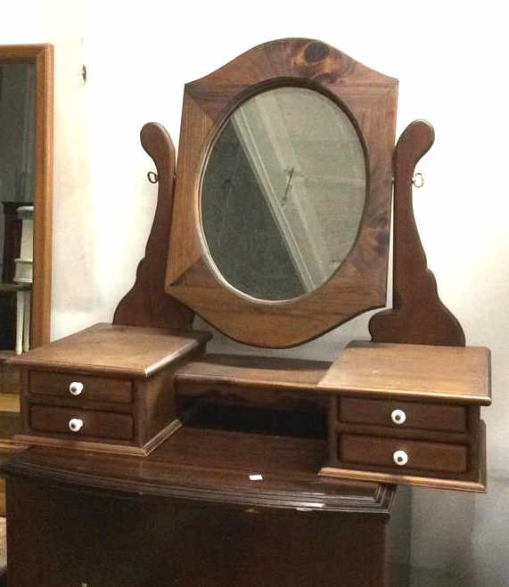 Country Stained Wood Tabletop Vanity Mirror (1 of 7)