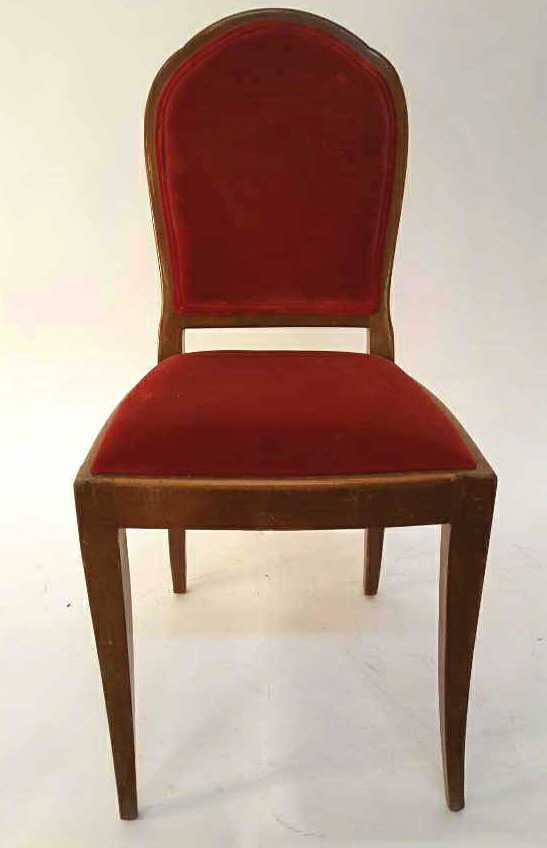 Vintage Royal Red Velvet Accent Chair (1 of 6)