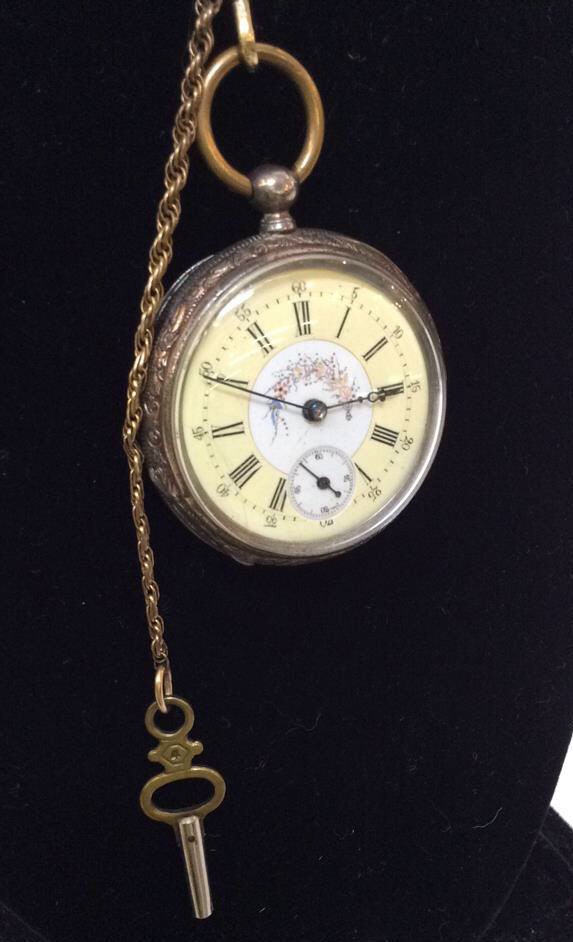 Vintage Pocket Watch Necklace With Key (1 of 8)