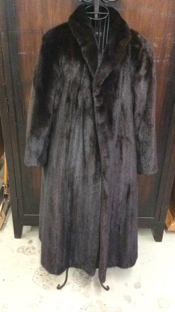 Black Mink Coat Women's Furrari NY: Black Mink Coat Women's Furrari NY estimate size 4-6 petite. Property of a Pound Ridge Estate.