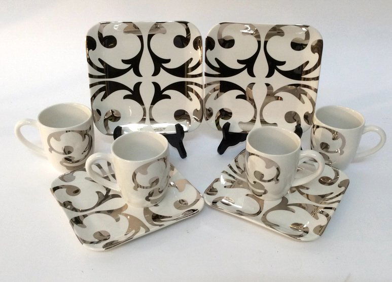 contemporary 4Piece Coffee and Cake Dish Set (1 of 5)