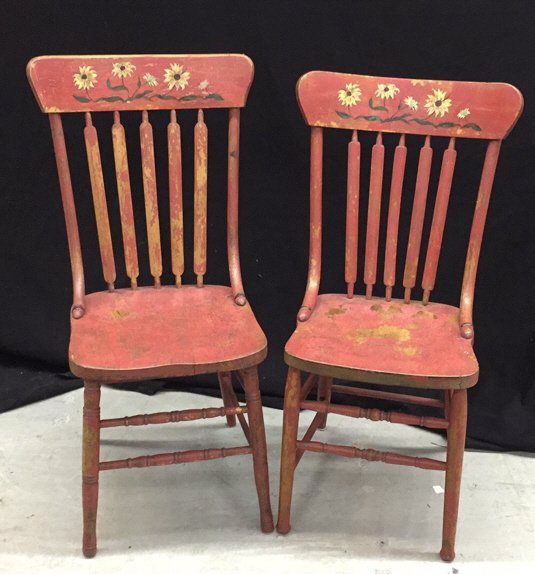 Hand painted country style spindle back side chair (1 of 5)