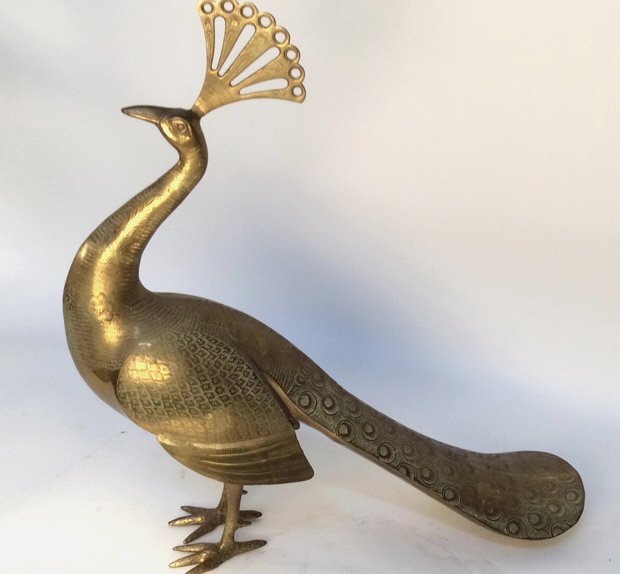 Solid Brass Etched Peacock (1 of 10)