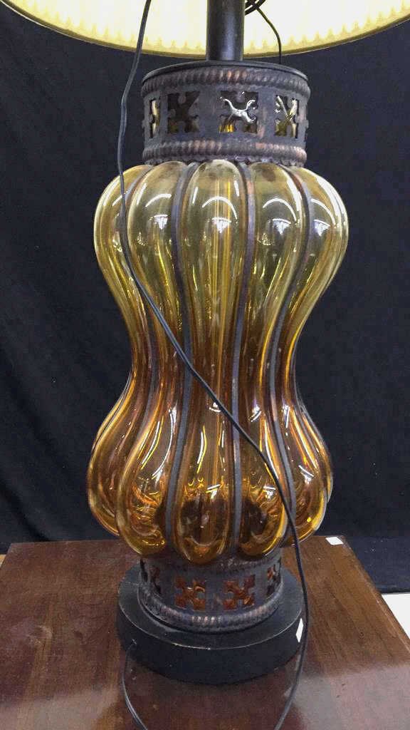Blown Glass Table Lamp with Custom Shade (1 of 7)