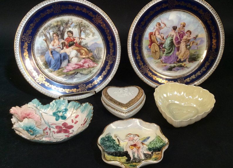 Hand painted Italian Porcelain group lot (1 of 10)
