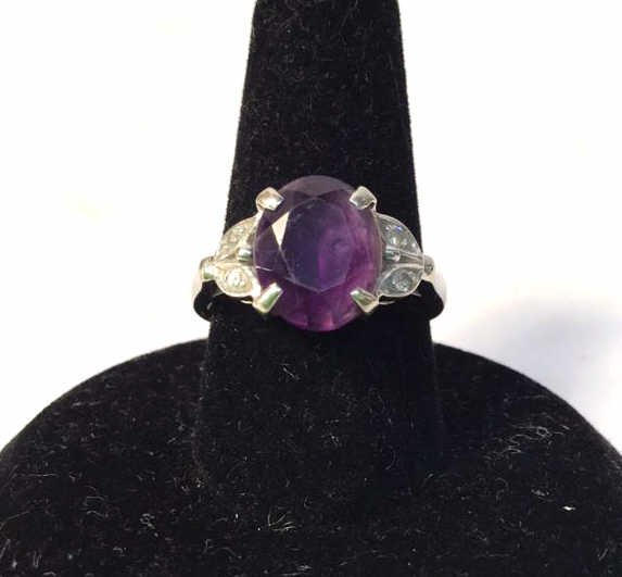Purple Hexagonite & Diamond Women's Ring (1 of 9)