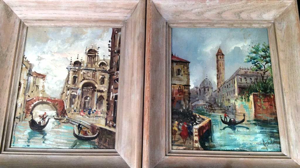 Pair Venetian Oils on canvas (1 of 9)