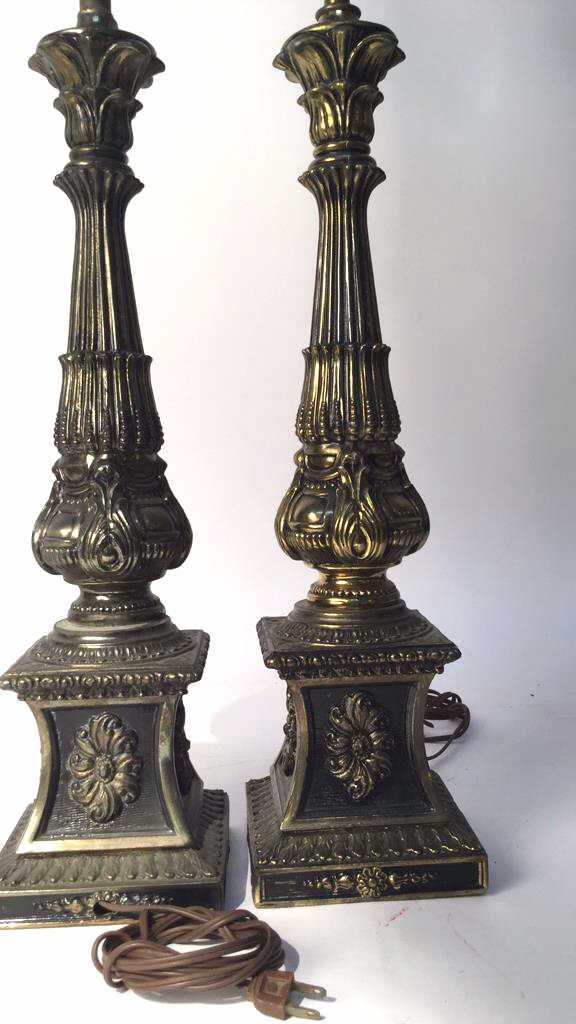 Pair of metal decorative table lamps (1 of 5)