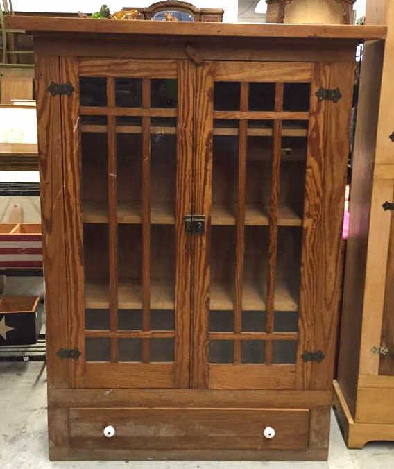 Country Style Glass Front Display Storage Cabinet (1 of 7)