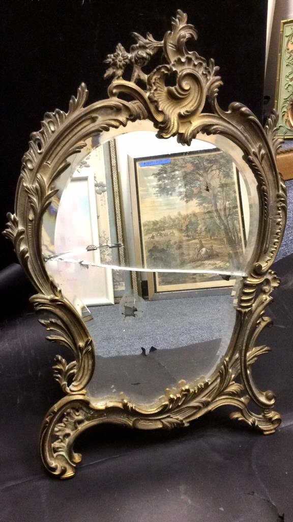 Vintage Gilded Iron Victorian Standing Mirror (1 of 8)