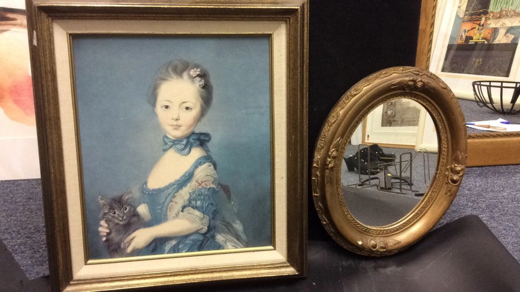 Antique mirror and framed print (1 of 10)