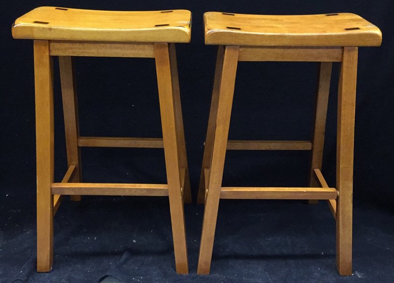 Pair Rustic Workbench Stools (1 of 7)