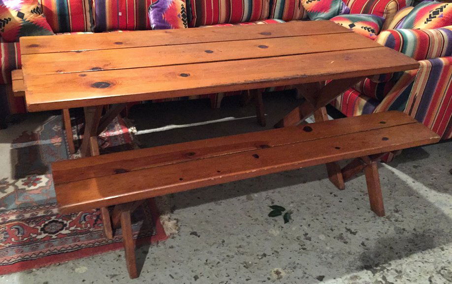 Rustic Pine Picnic Table and Benches (1 of 6)