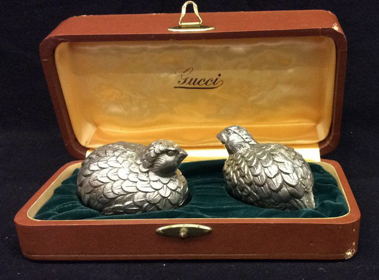 GUCCI Pheasant Salt & Pepper Shaker Set In Box (1 of 8)