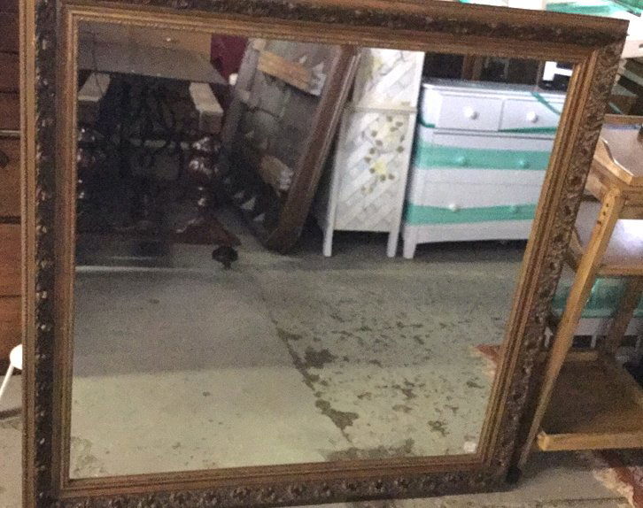 Hand Carved Wood and Gold Leaf Framed Mirror (1 of 6)