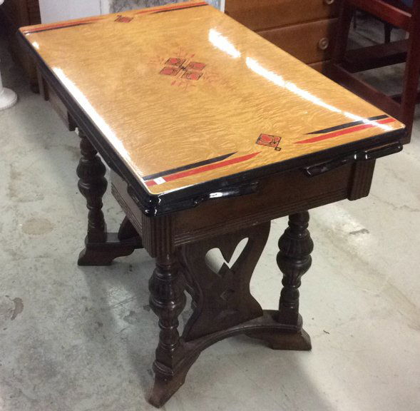 Vintage Painted Aluminum & Carved Wood Table (1 of 10)