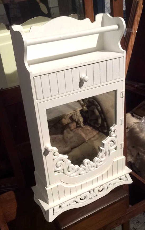 Small White Painted Wood Pill Cabinet (1 of 6)