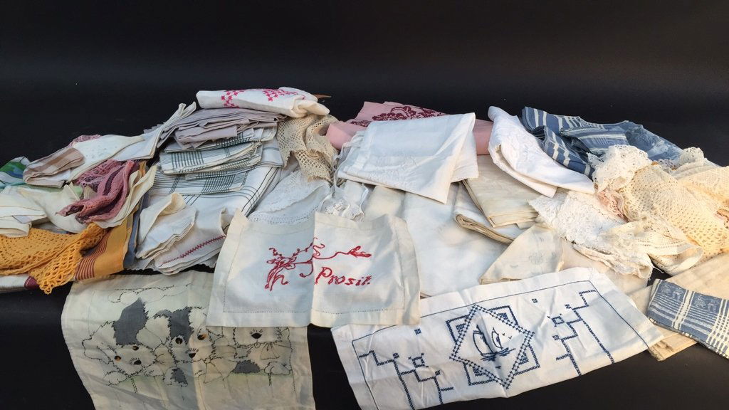 Group Lot Embroidered Linen & Lace Table wear (1 of 9)