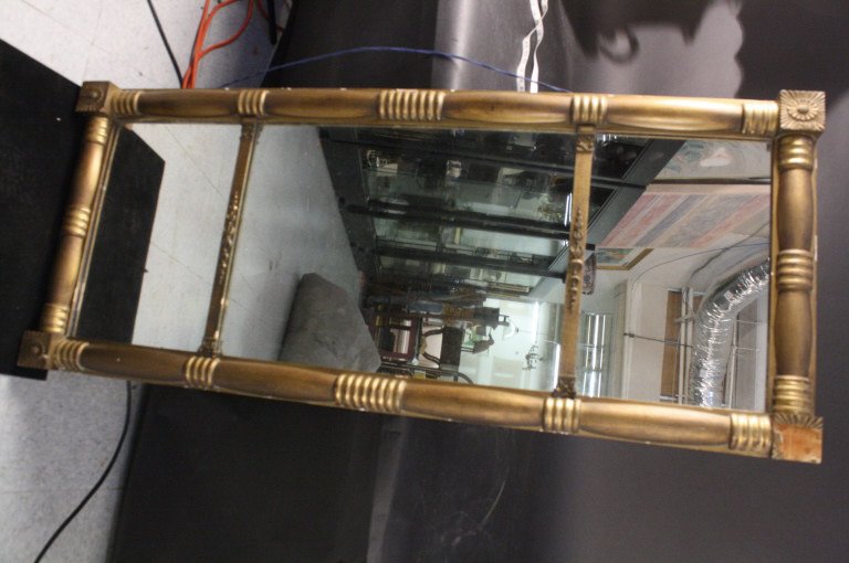 Antique Three Section Mirror Hand Carved gilded, (1 of 7)