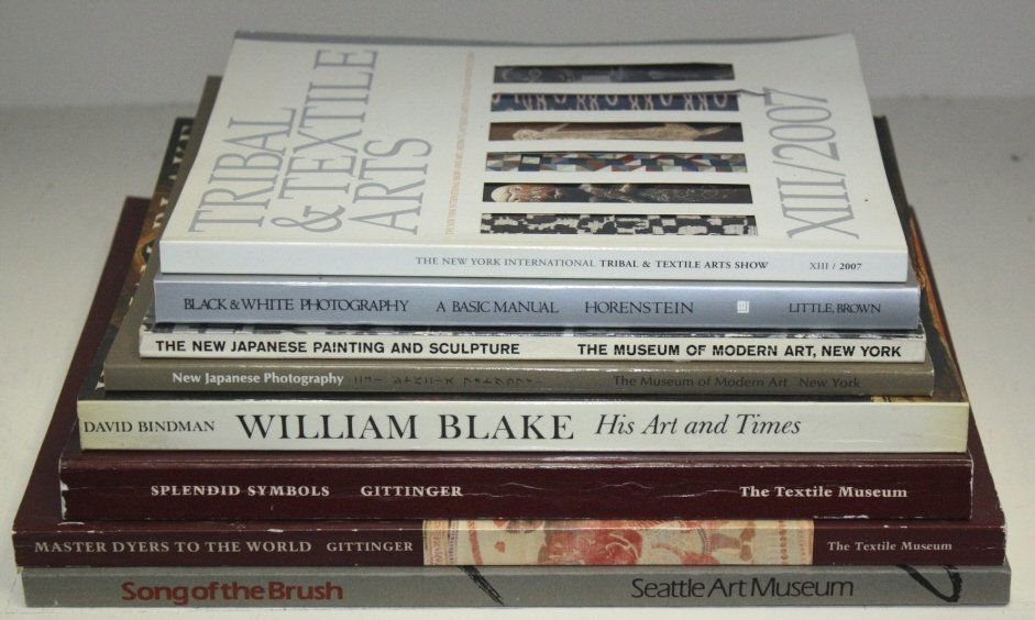 Group Lot of 8 Art Books Tribal & Textile Arts, Black &: Tribal & Textile Arts, Black & White Photography, The New Japanese Painting and Sculpture, New Japanese Photography, William Blake His Art and Times, Splendid Symbols Textiles and Tradition in Indones