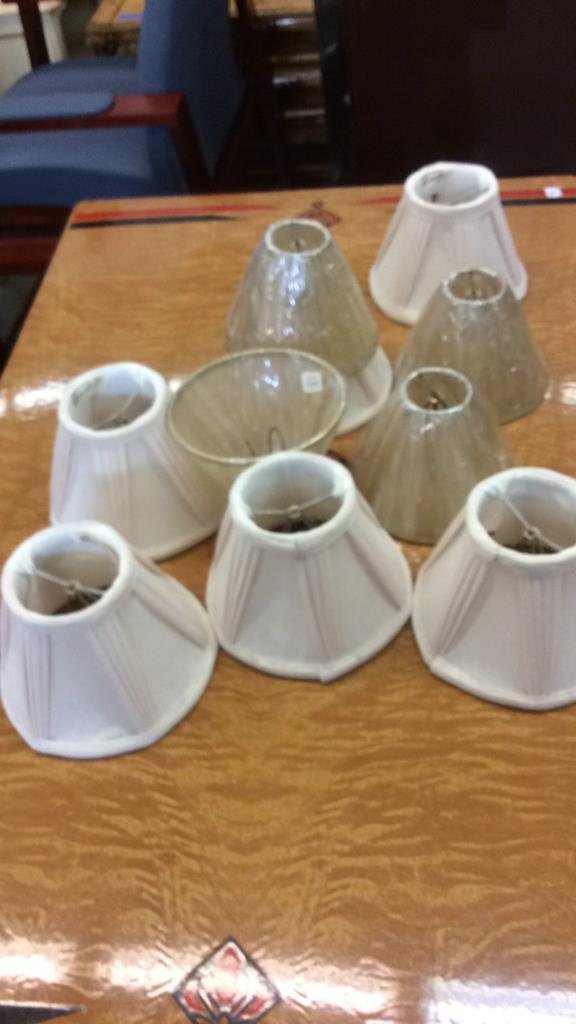 10 silk lamp shades, 4 New England one set of 6 silk (1 of 6)