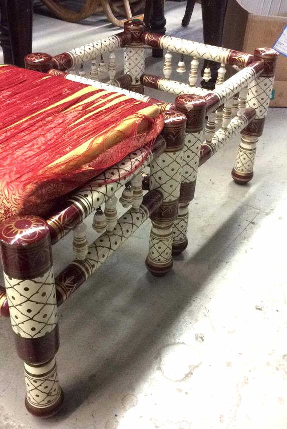 Pair Painted Wood Footstools painted wood footstools (1 of 9)