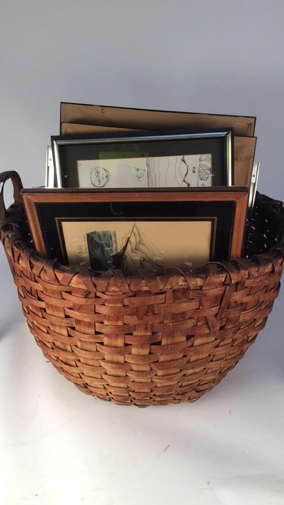 Group 6 framed artworks prints drawings basket (1 of 10)