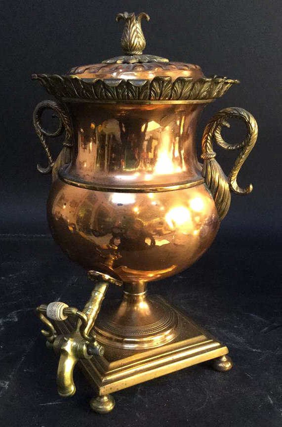 Copper and brass samovar vintage (1 of 7)