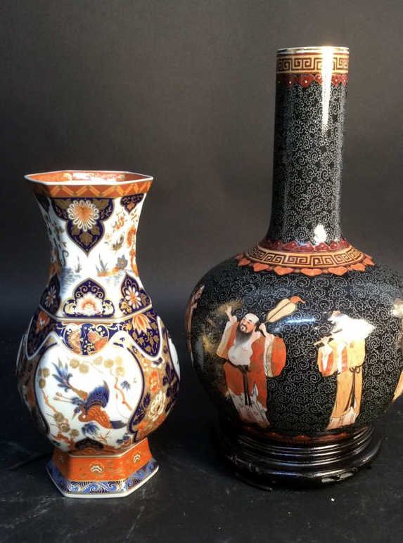 Two Hand Painted Asian Porcelain Vases (1 of 10)