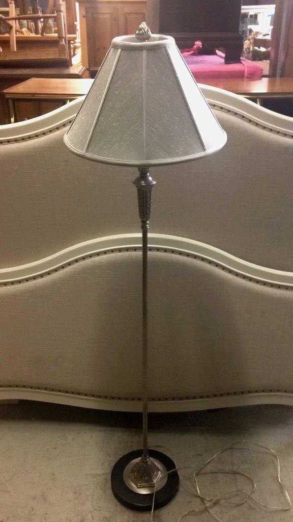 Grey Silver Floor Lamp with Shade (1 of 6)