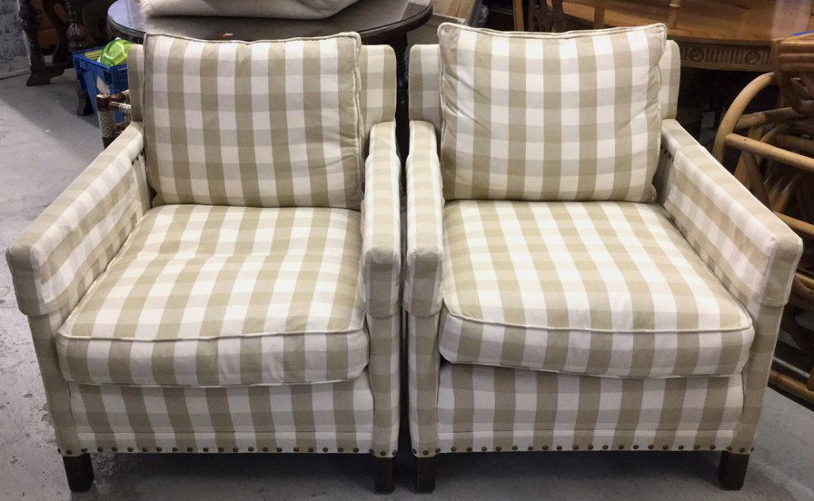 Pair Designer Upholstered Seats Kellogg Collection (1 of 9)