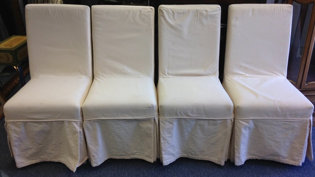 Crate and Barrel Set of 4 Covered Chairs (1 of 8)