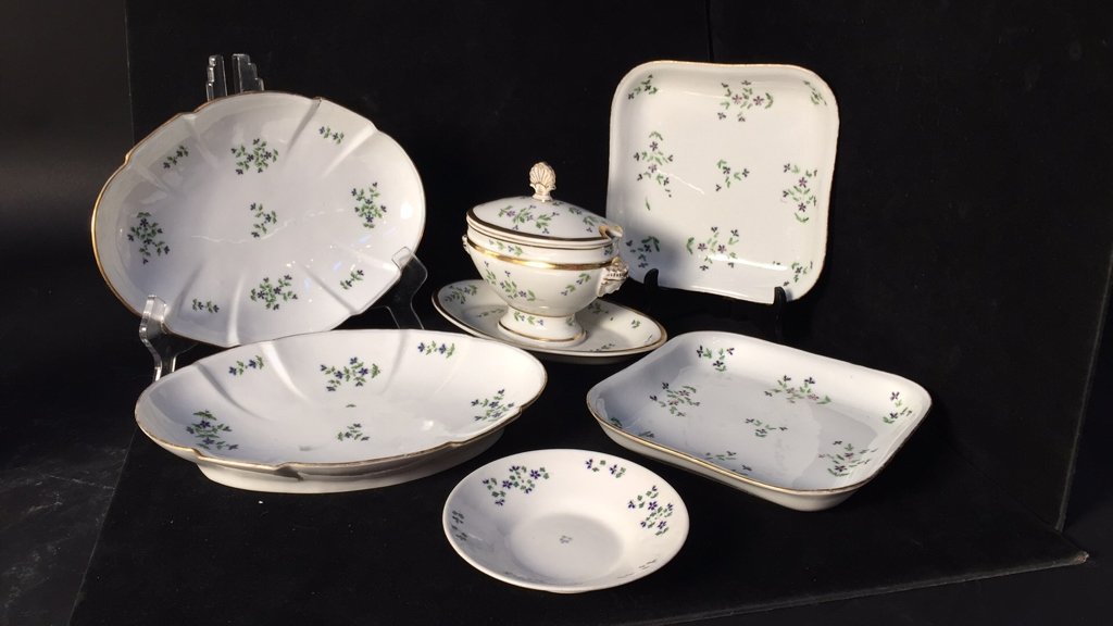 18th Century Cornflower Sprig Porcelain Group (1 of 10)